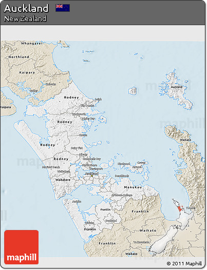 Classic Style 3D Map of Auckland