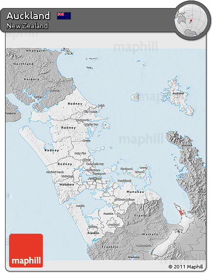 Gray 3D Map of Auckland