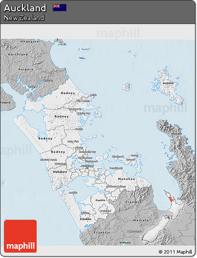Gray 3D Map of Auckland