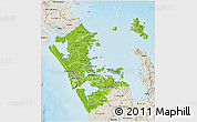 Physical 3D Map of Auckland, shaded relief outside