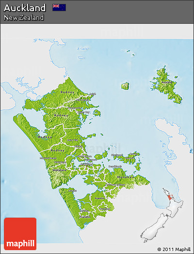 Physical 3D Map of Auckland, single color outside
