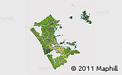 Satellite 3D Map of Auckland, cropped outside