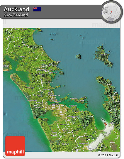 Satellite 3D Map of Auckland