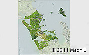 Satellite 3D Map of Auckland, lighten