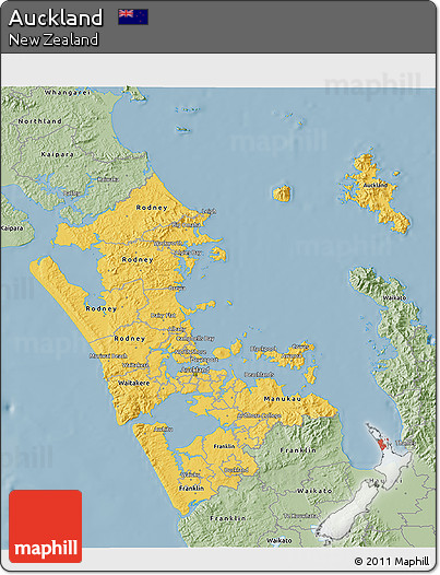 Savanna Style 3D Map of Auckland