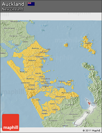 Savanna Style 3D Map of Auckland