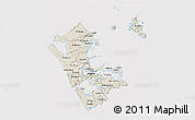 Shaded Relief 3D Map of Auckland, cropped outside