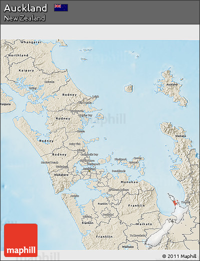 Shaded Relief 3D Map of Auckland