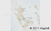 Shaded Relief 3D Map of Auckland, lighten, semi-desaturated