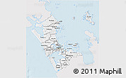 Silver Style 3D Map of Auckland, single color outside