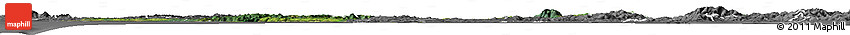 Satellite Horizon Map of Auckland, desaturated