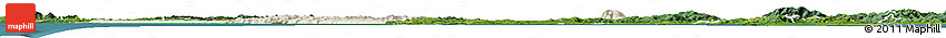 Shaded Relief Horizon Map of Auckland, satellite outside