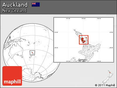Blank Location Map of Auckland