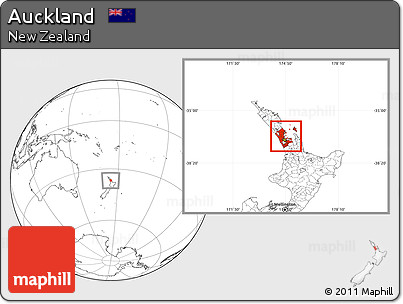 Blank Location Map of Auckland