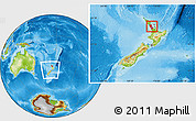 Physical Location Map of Auckland, within the entire country