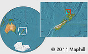Satellite Location Map of Auckland, within the entire country