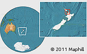 Satellite Location Map of Auckland, highlighted country, within the entire country