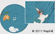 Satellite Location Map of Auckland, highlighted country