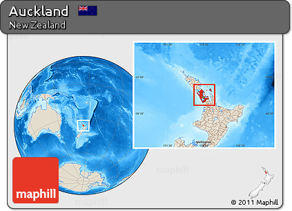 Shaded Relief Location Map of Auckland