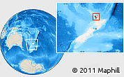 Shaded Relief Location Map of Auckland, highlighted country, within the entire country
