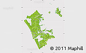 Physical Map of Auckland, cropped outside