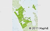 Physical Map of Auckland, lighten