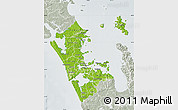 Physical Map of Auckland, lighten, semi-desaturated