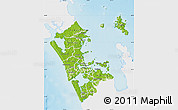 Physical Map of Auckland, single color outside