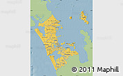 Savanna Style Map of Auckland, single color outside