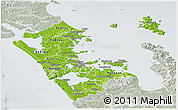 Physical Panoramic Map of Auckland, lighten, semi-desaturated