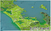 Physical Panoramic Map of Auckland, satellite outside
