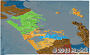 Political Panoramic Map of Auckland, darken