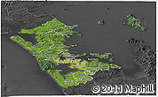 Satellite Panoramic Map of Auckland, darken, desaturated