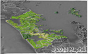 Satellite Panoramic Map of Auckland, desaturated