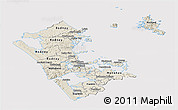 Shaded Relief Panoramic Map of Auckland, cropped outside