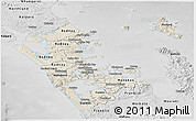 Shaded Relief Panoramic Map of Auckland, desaturated