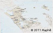 Shaded Relief Panoramic Map of Auckland, lighten