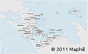 Silver Style Panoramic Map of Auckland, single color outside