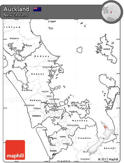 blank simple map of auckland