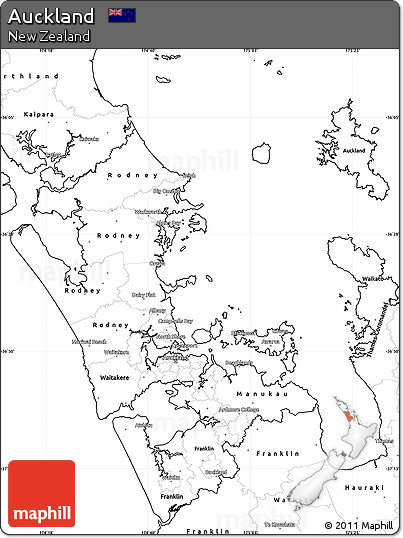 Blank Simple Map of Auckland