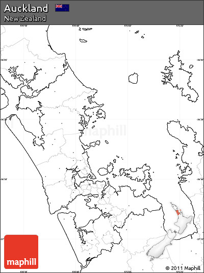 Blank Simple Map of Auckland, no labels