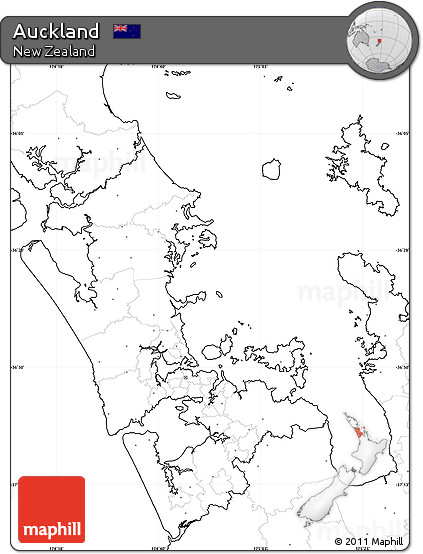 Blank Simple Map of Auckland, no labels