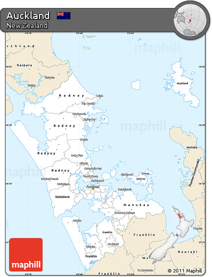 Classic Style Simple Map of Auckland