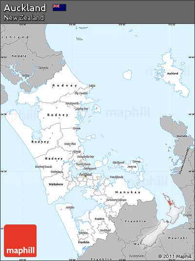 Gray Simple Map of Auckland