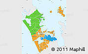 Political Simple Map of Auckland, single color outside