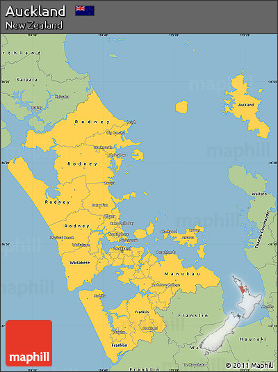 Savanna Style Simple Map of Auckland