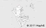 Silver Style Simple Map of Auckland, cropped outside