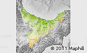 Physical Map of Bay of Plenty, desaturated