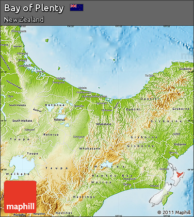 Physical Map of Bay of Plenty