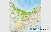Physical Map of Bay of Plenty, shaded relief outside